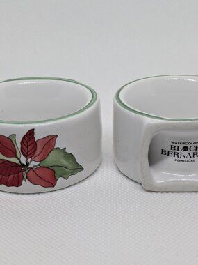 Block Bernarda Watercolors Poinsettia Napkin Rings Set of 6 + 2 Spares